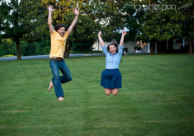 engagement photo fun - jumping in the air